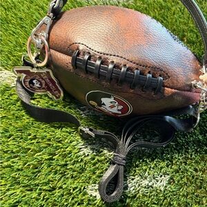 Football Shaped Crossbody Bag with Team Logo Seminoles